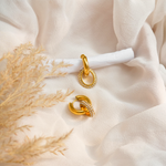 Load image into Gallery viewer, 18KT Gold Plated Zircon Insert Huggies, Pritika