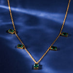 Load image into Gallery viewer, 18KT Gold Plated Sterling Silver Emerald Rhinestone Choker Necklace, Estella
