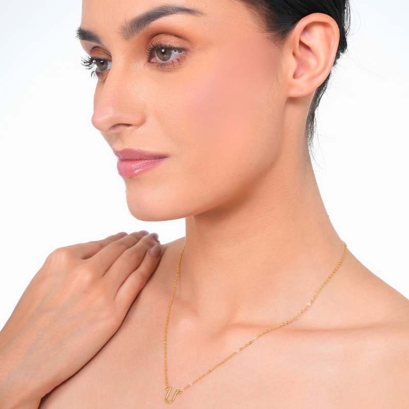 Inaya 18 KT Gold Plated Stainless Steel Chic Personalised Capital Initial  Necklace