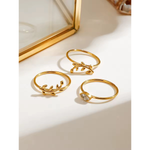 Load image into Gallery viewer, 18KT Gold Plated Marquise Leaf Triple Band Ring – Willow
