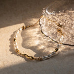 Load image into Gallery viewer, 18kt Gold Plated Glass Pearl Beads Chain Bracelet, Harper - Inaya Accessories