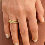 Load image into Gallery viewer, 18kt Gold Plated Infinity Zircon Studded Statement Diamond Ring, Lea
