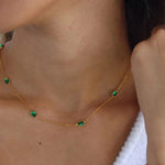 Load image into Gallery viewer, 18kt Gold Plated Rectangle Emerald Zircon Necklace, Navi - Inaya Accessories