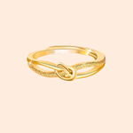 Load image into Gallery viewer, 18kt Gold Plated Infinity Zircon Studded Dainty Ring, Infinity
