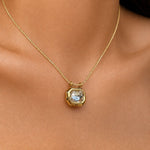 Load image into Gallery viewer, 18K Gold Plated Square Crystal Pendant Chain Necklace, Monaco
