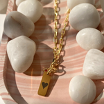 Load image into Gallery viewer, 18kt Gold Plated Vertical Bar Birthstone Necklace