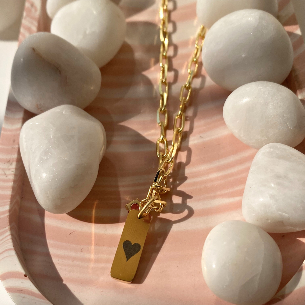 18kt Gold Plated Vertical Bar Birthstone Necklace