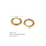 Load image into Gallery viewer, 18kt Gold Plated Minimal Round Hoops, Sudha - Inaya Accessories
