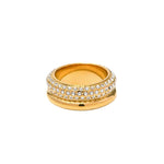 Load image into Gallery viewer, 18Kt Gold Plated Double Chunky Zircon Studded Ring, Faye - Inaya Accessories

