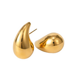 Load image into Gallery viewer, 18kt Gold Plated Statement Waterdrop Stud Earrings, Teardrop - Inaya Accessories
