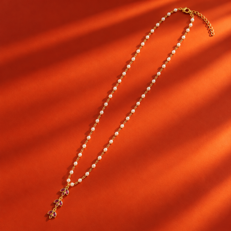 18KT Gold Plated Kundan Inspired Lotus Necklace, Lotus