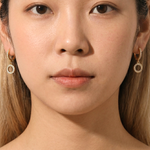 Load image into Gallery viewer, 18K gold plated Elegant Crystal Halo Drop Hoop Earrings, Viviette