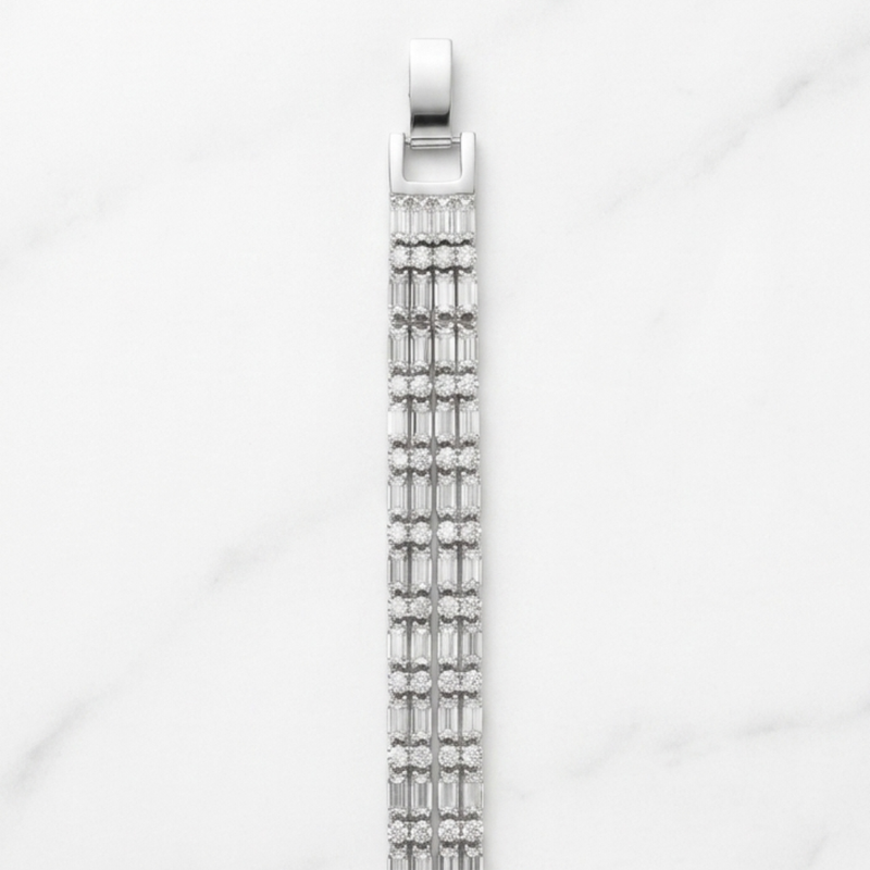 Luxurious Baguette & Round Crystal Tennis Bracelet, Isolde