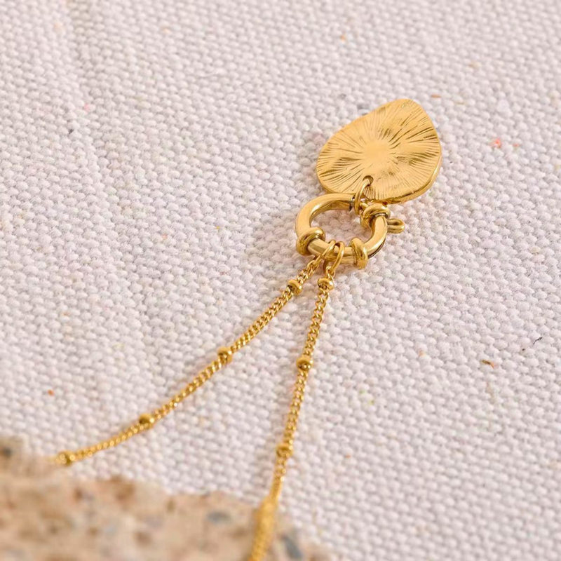 18K Gold Plated Hammered Heart Necklace, Rumi