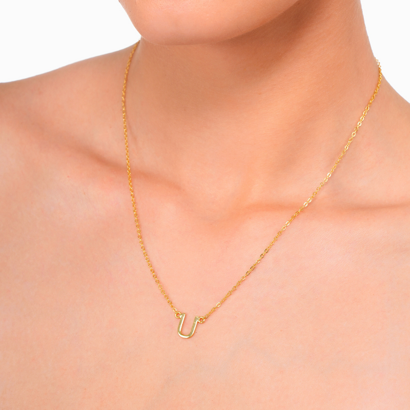 Inaya 18 KT Gold Plated Stainless Steel Chic Personalised Capital Initial  Necklace