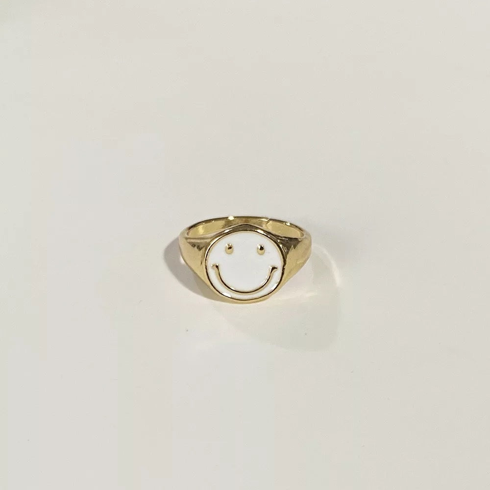 Stainless Steel Smiley Ring - Inaya Accessories