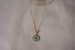 Load image into Gallery viewer, Evil Eye Round Charm Necklace - Inaya Accessories