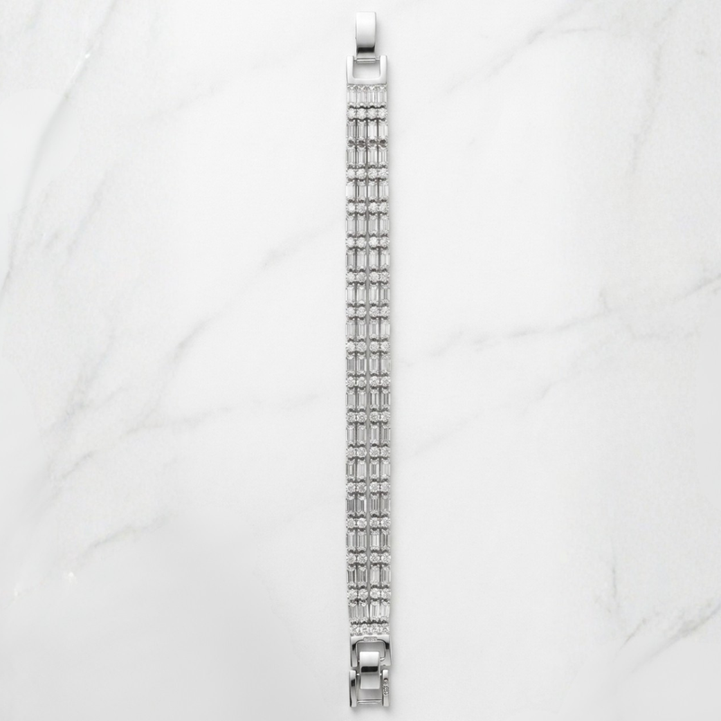 Luxurious Baguette & Round Crystal Tennis Bracelet, Isolde
