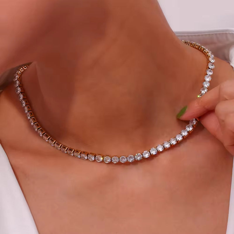 Rhinestone Tennis Necklace, Ruth