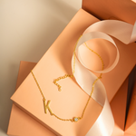 Load image into Gallery viewer, Inaya 18 KT Gold Plated Stainless Steel Chic Initial &amp; Birthstone Necklace
