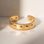 Load image into Gallery viewer, 18kt Gold Plated Hollow Hammered Open Bangle, Demi - Inaya Accessories