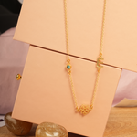 Load image into Gallery viewer, Inaya 18 KT Gold Plated Stainless Steel Personalised Initial, Flower &amp; Birthstone Necklace
