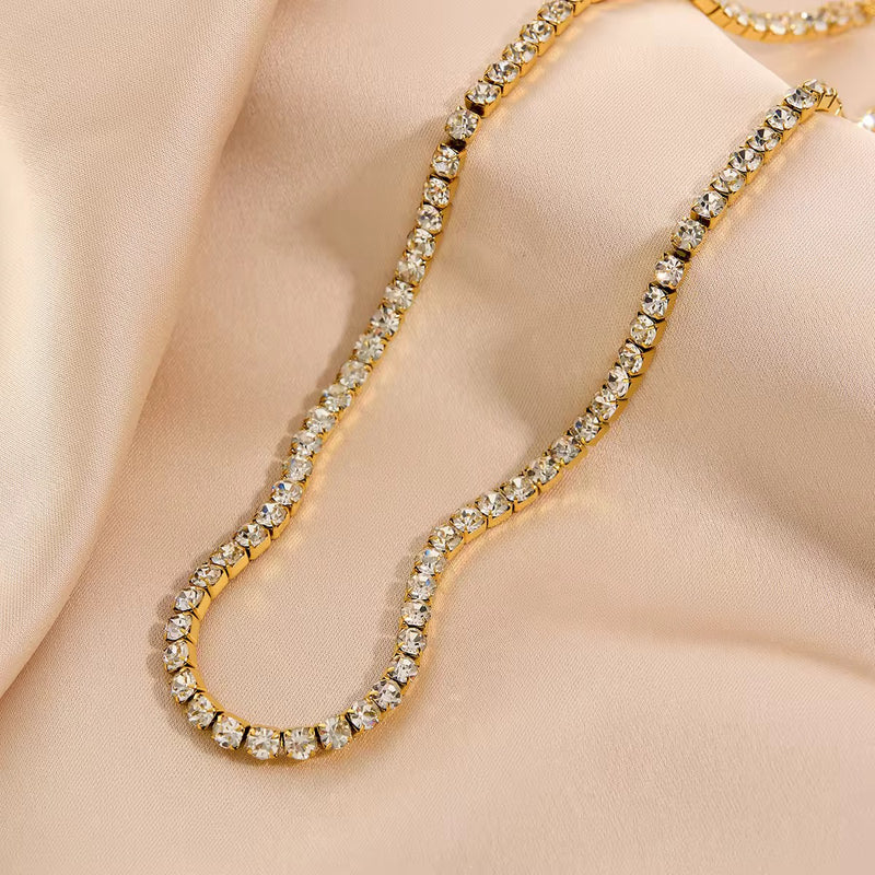 Rhinestone Tennis Necklace, Ruth