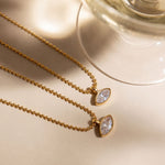 Load image into Gallery viewer, 18K Gold Plated Marquise Crystal Necklace, Katrina
