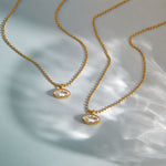 Load image into Gallery viewer, 18K Gold Plated Marquise Crystal Necklace, Katrina
