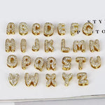 Load image into Gallery viewer, Personalised 18KT Gold Plated Waterproof Diamond Bubble Initial Name Necklace

