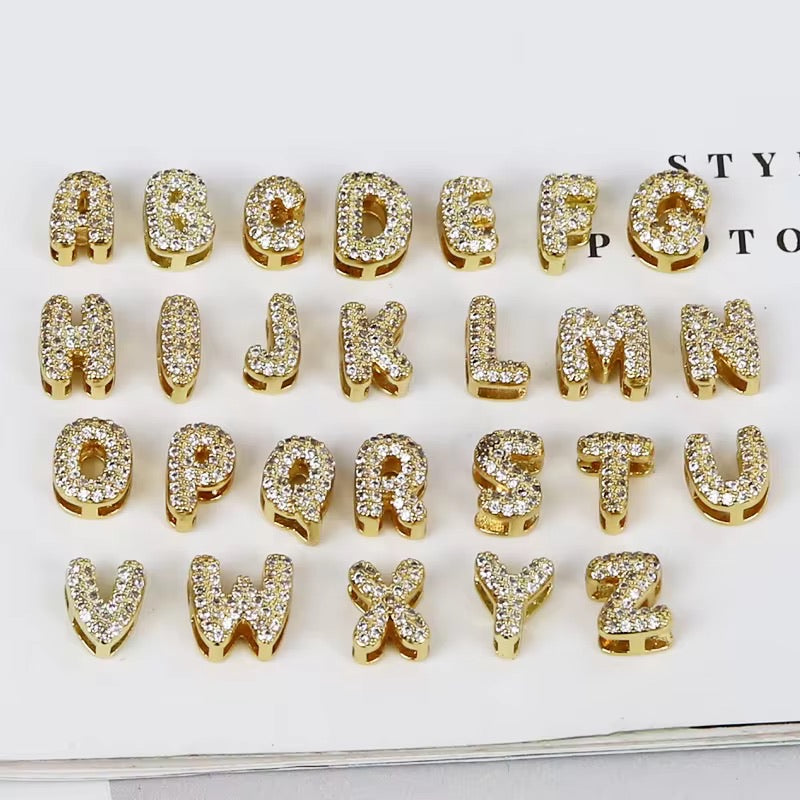 Personalised 18KT Gold Plated Waterproof Diamond Bubble Initial Name Necklace