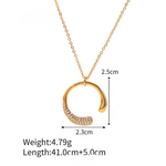 Load image into Gallery viewer, 18kt Gold Plated Cubic Zirconia Crescent Necklace, Celena
