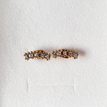 Load image into Gallery viewer, 18Kt Gold Plated Dainty Piercing Inlaid 5 Zircon Stud Earring, Nirvana - Inaya Accessories