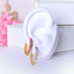 Load image into Gallery viewer, 18KT Gold Plated CZ Diamond Leaf Earrings, Klara - Inaya Accessories