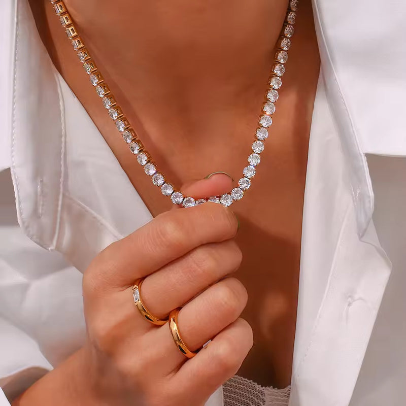 Rhinestone Tennis Necklace, Ruth