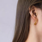 Load image into Gallery viewer, 18kt Gold Plated Elongated Water Drop Insert Dangler Earrings, Jheel
