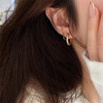 Load image into Gallery viewer, 18kt Gold Plated Winding Illusion Diamond Studded Hoop Earrings, Chloe
