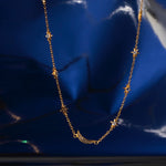 Load image into Gallery viewer, 18KT Gold Plated Sterling Silver Celestial Moon And Star Zircon Necklace, Galaxy
