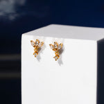 Load image into Gallery viewer, 18KT Gold Plated Sterling Silver Celestial Zircon Dangle Piercing Earrings, Stella
