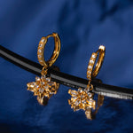 Load image into Gallery viewer, 18KT Gold Plated Sterling Silver Celestial Star Drop Hoops, Astrid
