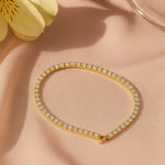 Load image into Gallery viewer, 14 KT Gold Plated Rhinestone Tennis Bracelet, Aurora

