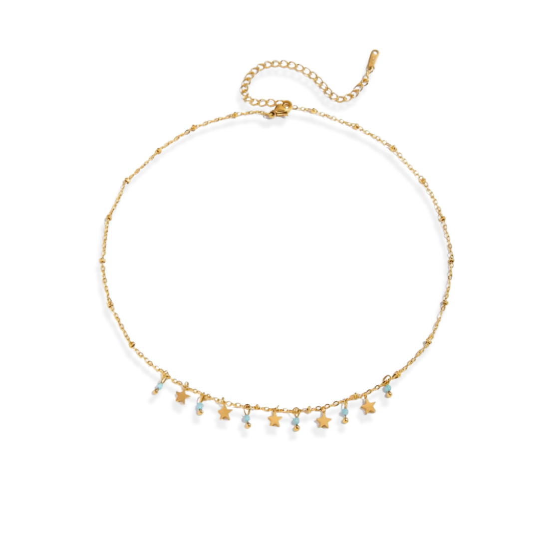 Amalfi Set of 3 Necklaces, 18KT Gold Plated Stainless Steel Rope Charm, Trinket & Paperclip Necklace Set