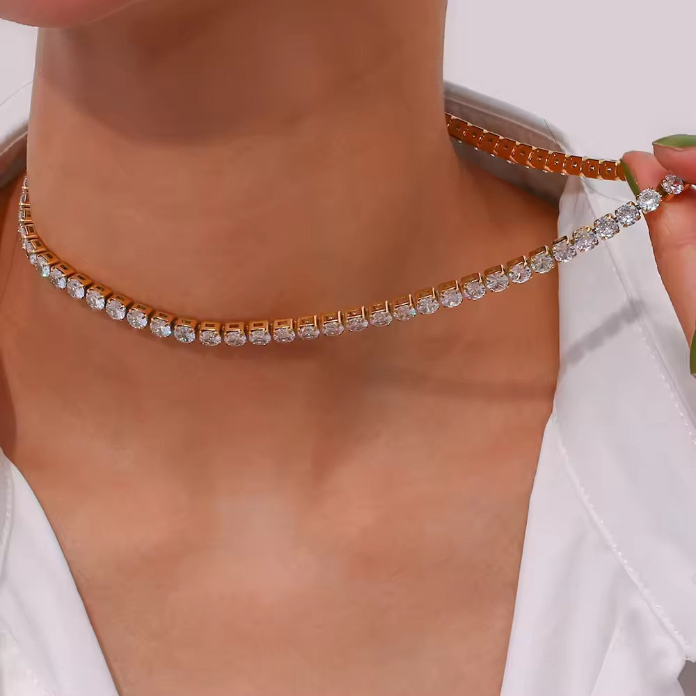 Rhinestone Tennis Necklace, Ruth
