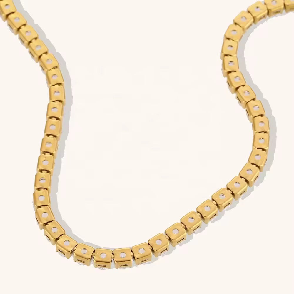Rhinestone Tennis Necklace, Ruth