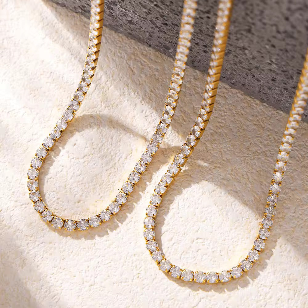 Rhinestone Tennis Necklace, Ruth