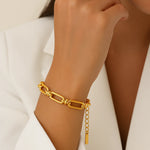 Load image into Gallery viewer, 18kt Gold Plated Paperclip Statement Bracelet, Catalina
