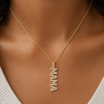 Load image into Gallery viewer, 18 KT Gold Plated Mother's Day Special Mama Diamond Necklace, Rooh
