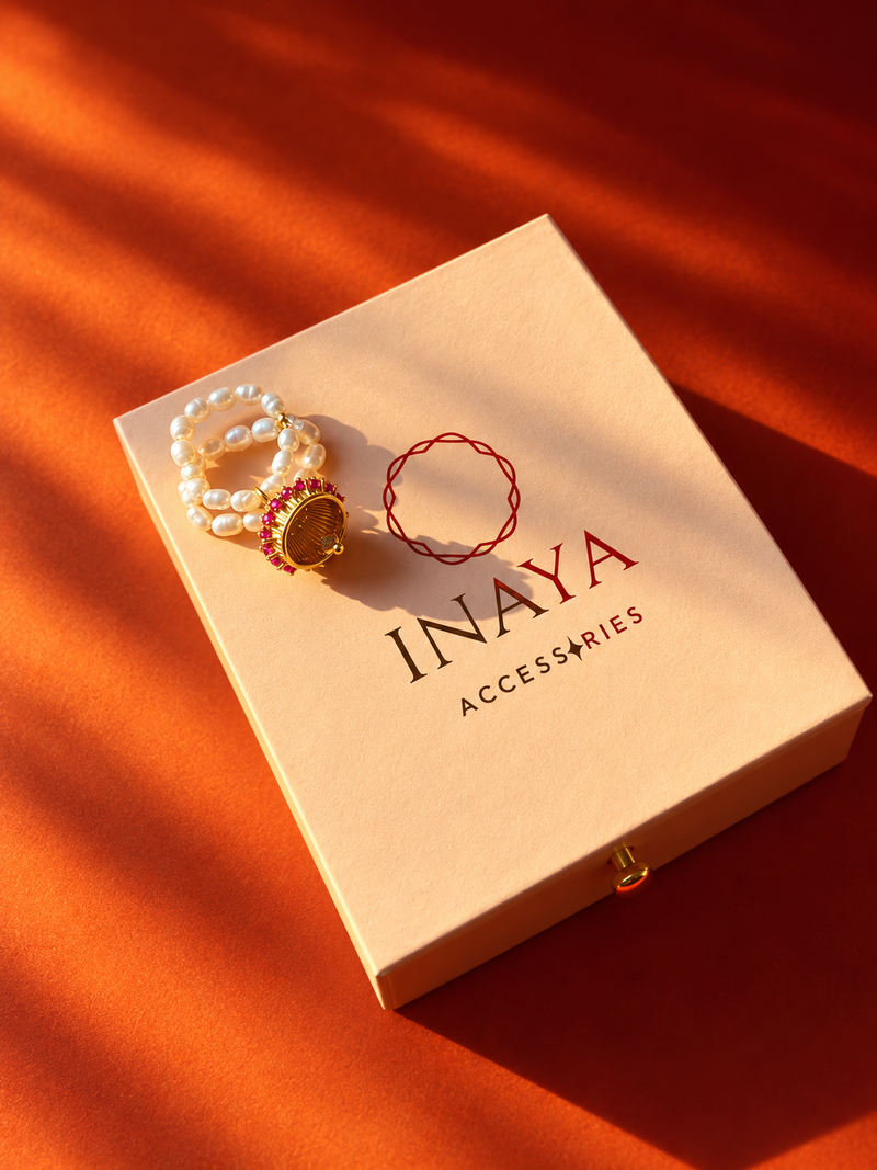 18KT Gold Plated Pearl Ghungroo Jhumka Charm Ring, Kajol