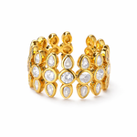 Load image into Gallery viewer, 18KT Gold Plated Pear Cut Cluster Statement Ring, Mirella
