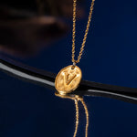 Load image into Gallery viewer, 18KT Gold Plated Sterling Silver Personalised Embossed Initial pendant Necklace, Nova
